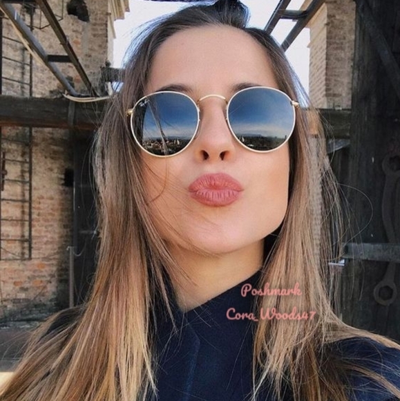 Ray-Ban Round Metal Green Lenses RB3447 Gold Frame Unisex New - Picture 16 of 16